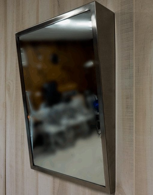 Satin Finish Ada Stainless Steel Fixed Tilt Framed Mirror