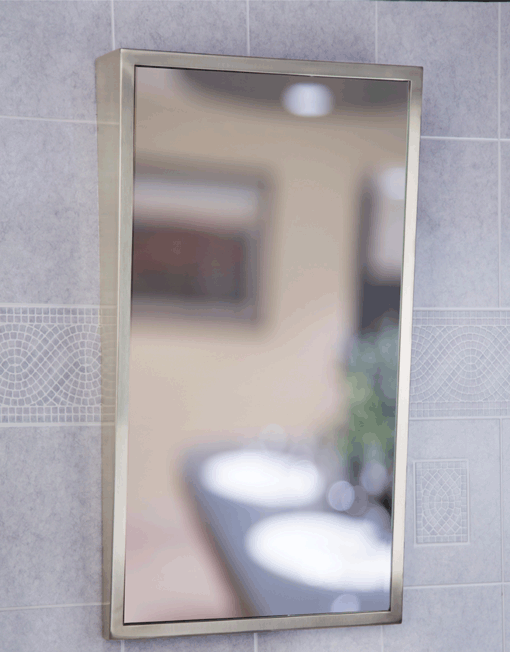 Satin Finish, ADA Stainless Steel FixedTilt Framed Mirror