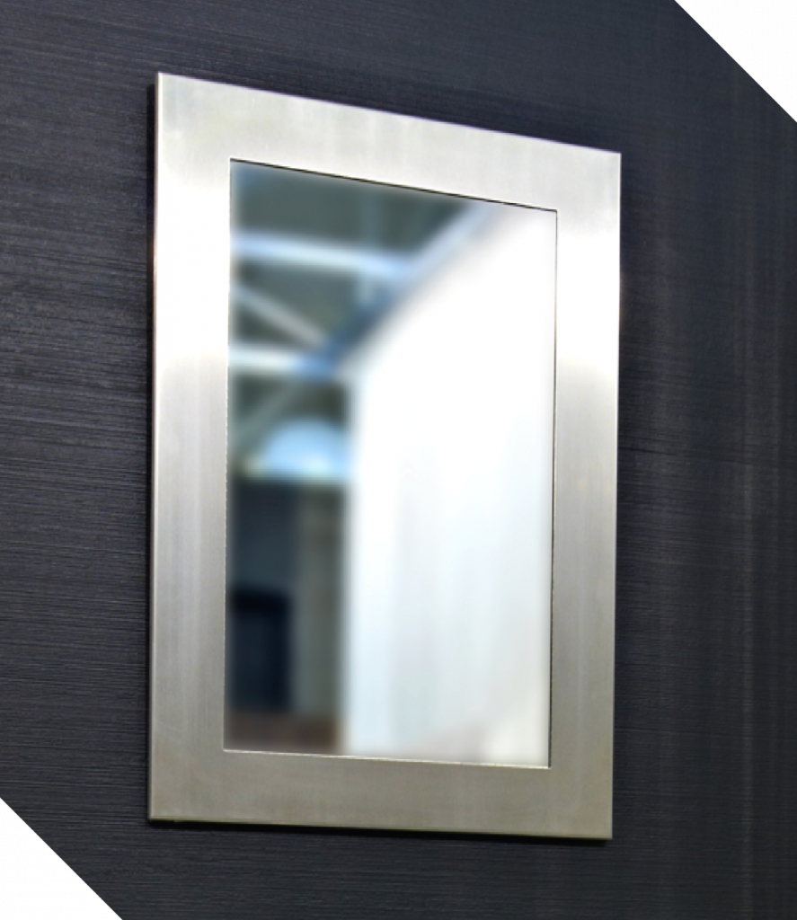 Contemporary Stainless Steel Framed Mirror