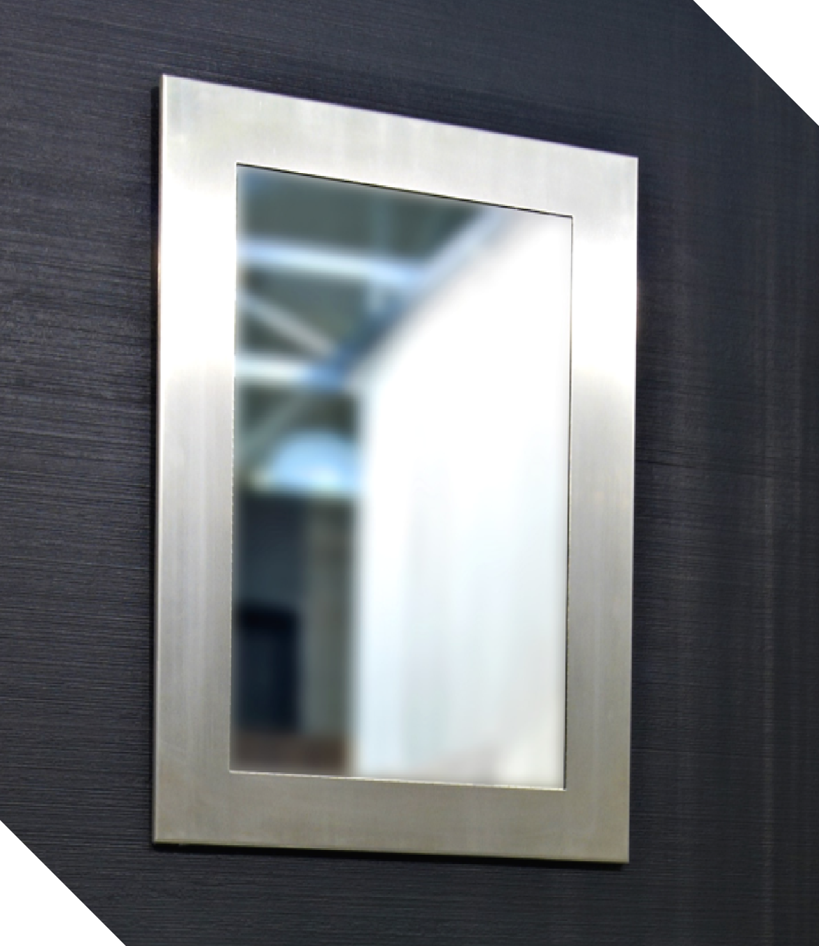 Contemporary Stainless Steel Framed, Modern Stainless Steel Frame Mirror