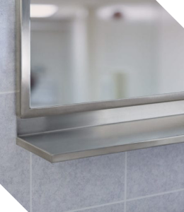 Stainless Steel Integral Shelf | Meek Mirrors | Made in America